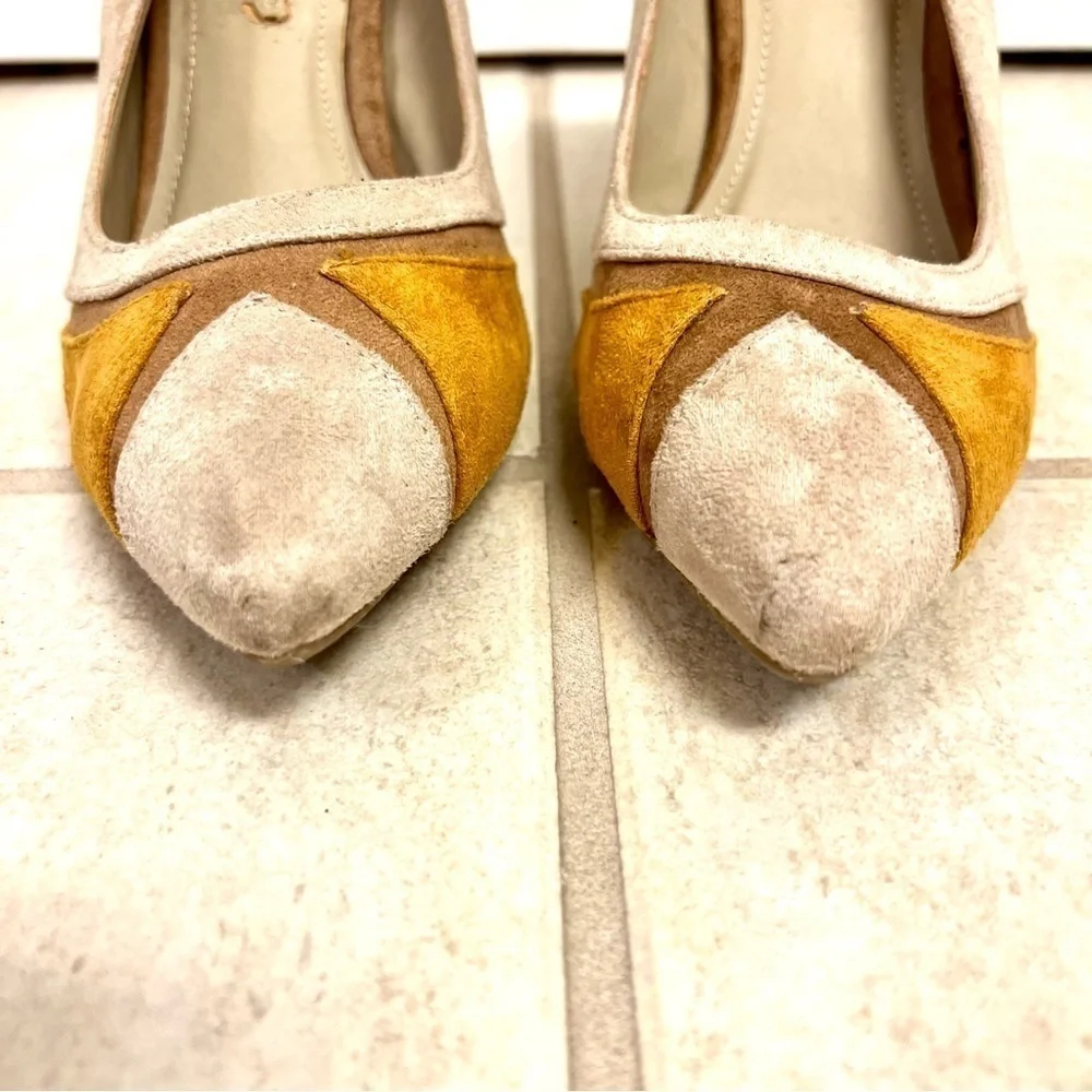 Rialto Womens Morgana Retro suede Pointed Toe Classic Pumps Size 9M patched